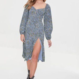 Paisley Print Midi Dress